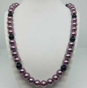 Purple Glass Pearl Necklace